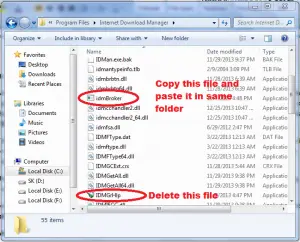 copy-idmBroker-exe-file-and-delete-IDMGrHlp-exe-to-resolve-IDM-has-been-registered-with-fake-serail-number-pop-up